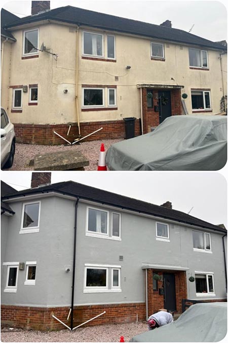 Property Exterior Painted - Before and After - Frampton and Sons Bournemouth